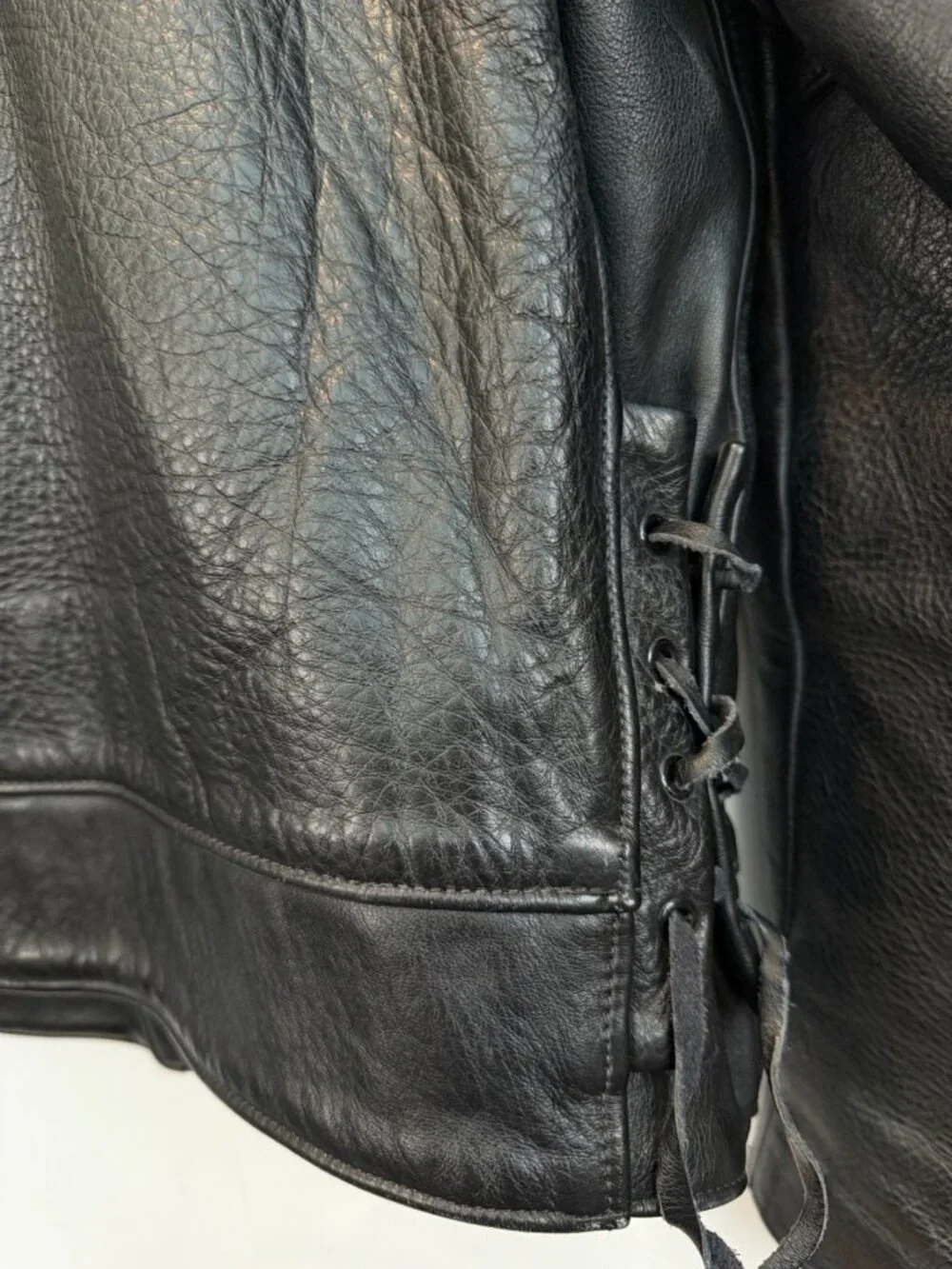 VTG Golden Bear Black Leather Moto Jacket Size 42 Scovill Zipper Quilted Liner